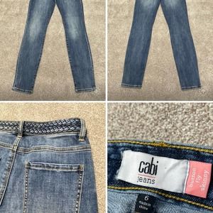 Cabi button fly skinny jeans womens Sz 6 high rise stretch denim
